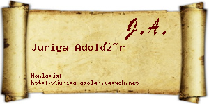 Juriga Adolár névjegykártya
